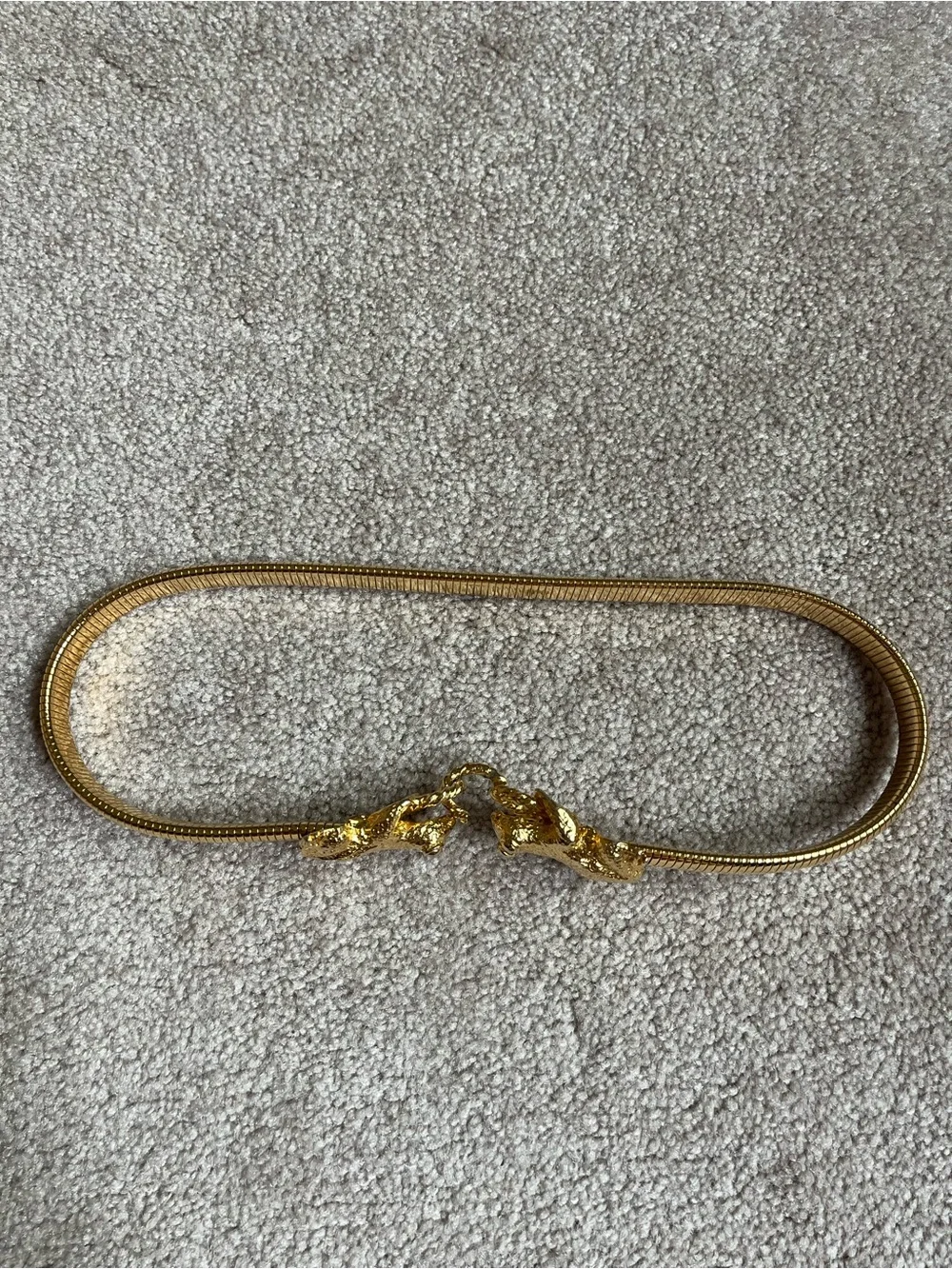 Mimi di N Vintage Gold Plated Frog Flex stretch Chain Belt 1970s Small